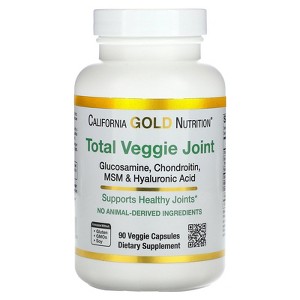 Vegetarian Glucosamine, Chondroitin, Hyaluronic Acid, MSM, Total Veggie Joint & Bone Support Formula, Non GMO, No Soy, Gluten Free, 90 Veggie Capsules - 1 of 4