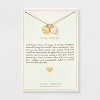 Tiny Tags 14K Gold Ion Plated "Girl Mama" Heart with Pink Swirl Enamel Double Heart Pendant Necklace - Gold/Pink - 3 of 4