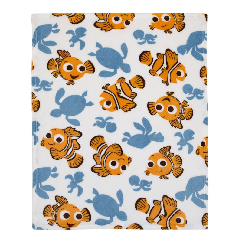 Disney Finding Nemo Orange, Aqua and White Crush and Squirt Turtle Super Soft Baby Blanket, 2 of 5
