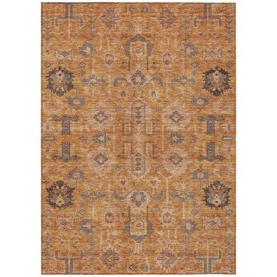 Terra Cotta Beige And Gray Oriental Washable Indoor Outdoor Area Rug