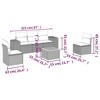 vidaXL Patio Sofa Set with Cushions Outdoor Furniture 6 Piece Poly Rattan - Gray - 3 of 4