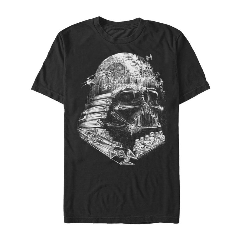 Men's Star Wars Darth Vader Star Ship Collage T-Shirt, 1 of 5