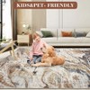 Washable Modern Printed Rug Non Slip Low Pile Rug Soft Contemporary Throw Floor Cover Foldable Indoor Carpet for Living Room Bedroom Playroom - 4 of 4