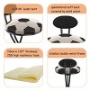 SEVOBAL Counter and Bar Stools S-Shaped Velvet Upholstered Football Print Round Dining Stool for Living Room, Black, 17.12"*14.96"*36.61" - 3 of 4
