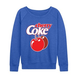 Women's - Coca-Cola - Very Cherry Coke Lightweight French Terry Wide Neck Long Sleeve Graphic Shirt - 1 of 3