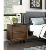 Vynxaria Mid-Century Modern 2-Drawer Nightstand - Walnut Finish, USB Charging Port, Dovetail Drawers, Walnut Veneer/Wood, 1pc Bedroom Furniture - 4 of 4
