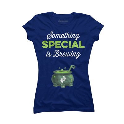 Junior's Design By Humans Halloween Pregnancy Shirt Mom To Be Something Is Brewing By VitMon T-Shirt