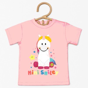 The Juniper Shop Mini Smiley Unicorn Distressed Toddler Short Sleeve Tee - 1 of 4