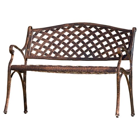 Aluminum best sale patio bench