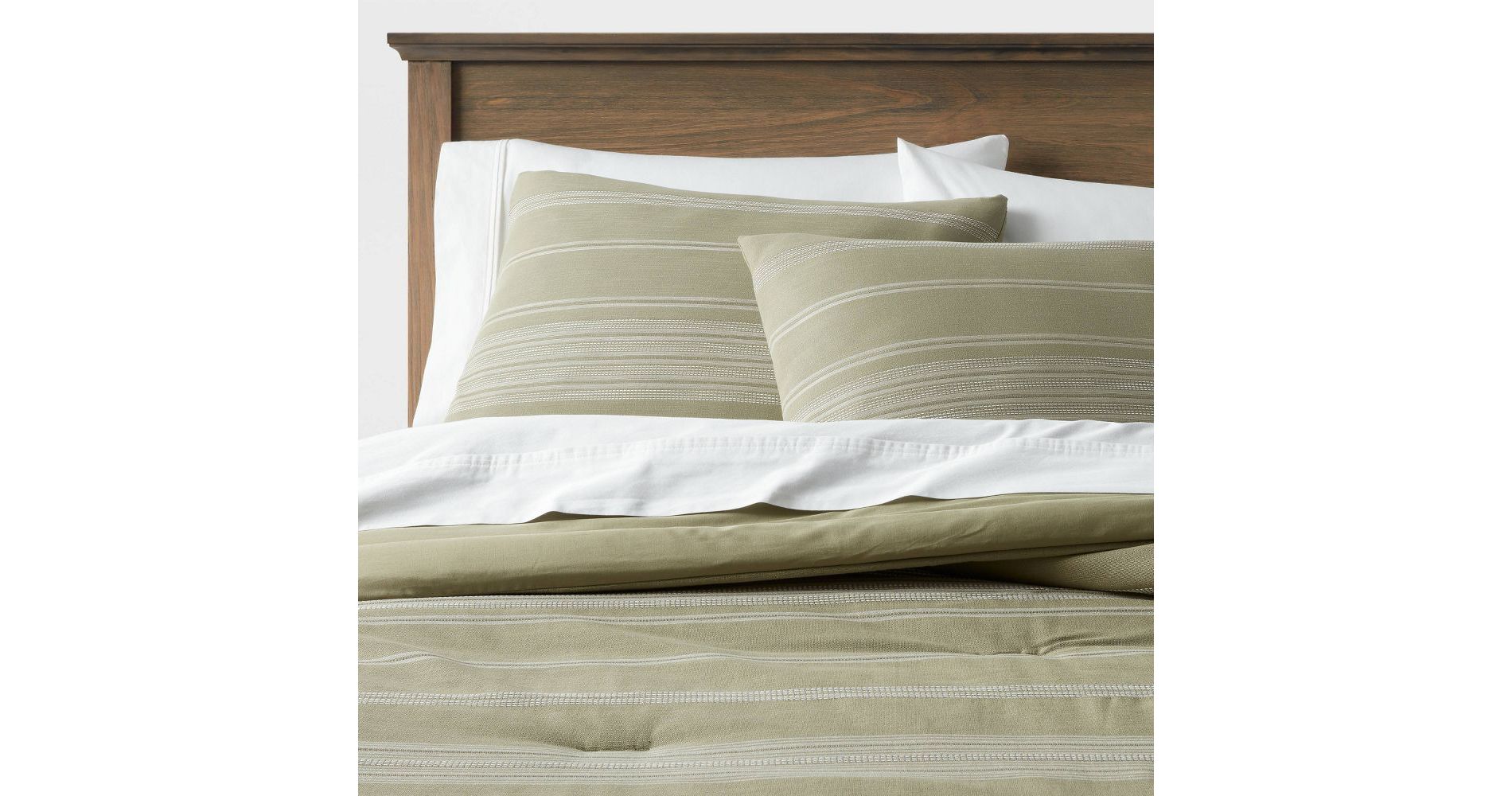 Open Box (Final Sale) - Cotton Woven Stripe Comforter & Sham Set - Threshold: OEKO-TEX Certified Zipper Closure