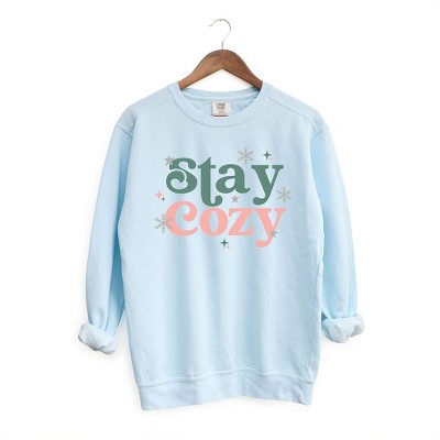 Simply Sage Market Women's  Garment Dyed Graphic Sweatshirt Stay Cozy Snowflake