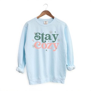 Simply Sage Market Women's  Garment Dyed Graphic Sweatshirt Stay Cozy Snowflake - 1 of 3