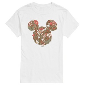 Men's - Disney - Floral Mickey Ears Short Sleeve Graphic T-Shirt - 1 of 4
