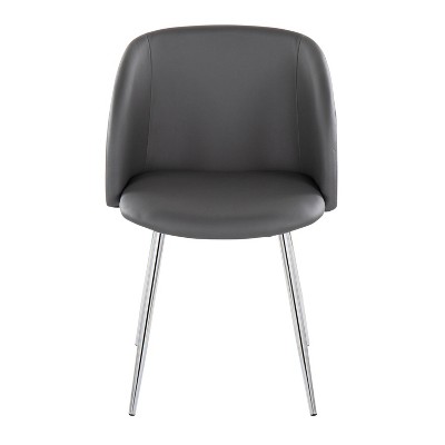 Grey Velvet and Faux Leather Upholstered Arm Chair with Metal Legs