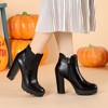 BLISSFUL STEP Women's Halloween Chunky High Heel Platform Zipper Chelsea Boots - 2 of 4