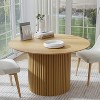 Dovelina 46" Round Dining Table Modern Wood Kitchen Table Dining Room Table for 6 People - Natural Wood - 3 of 4