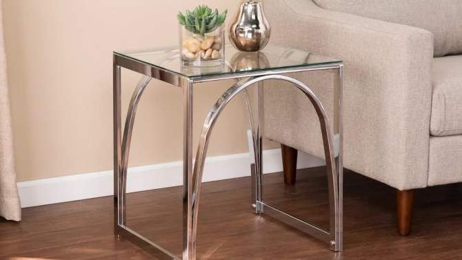 Kalb Square Glass Top End Table Chrome - Aiden Lane, 2 of 10, play video
