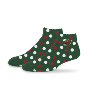 NHL Minnesota Wild Random Dots Fuzzy Socks - 1 of 3