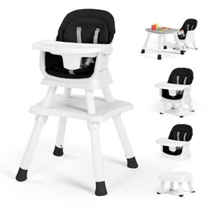 Kinder King 8 in 1 Baby High Chair, Coverts to Dining Booster Seat, Removable Tray & Double Seat Cover, Easy to Wipe - 1 of 4