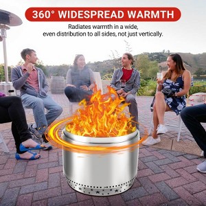 TROPOW 27" Smokeless Portable Fire Pit - Stainless Steel Outdoor Fireplace with Flame Cutout for Camping/Backyard - 1 of 4