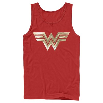 Men's Wonder Woman 1984 Metallic Logo Tank Top - Red - Medium : Target
