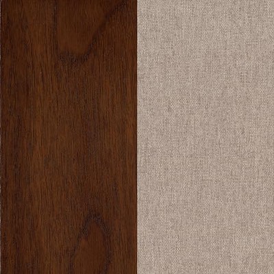 Mango Oak and Brown Upholstered Slat Back Side Chairs, Set of 2