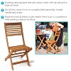 Sunnydaze Outdoor Meranti Wood with Teak Oil Finish Wooden Folding Patio Bistro Chairs Set - Brown - 2pk - 4 of 4