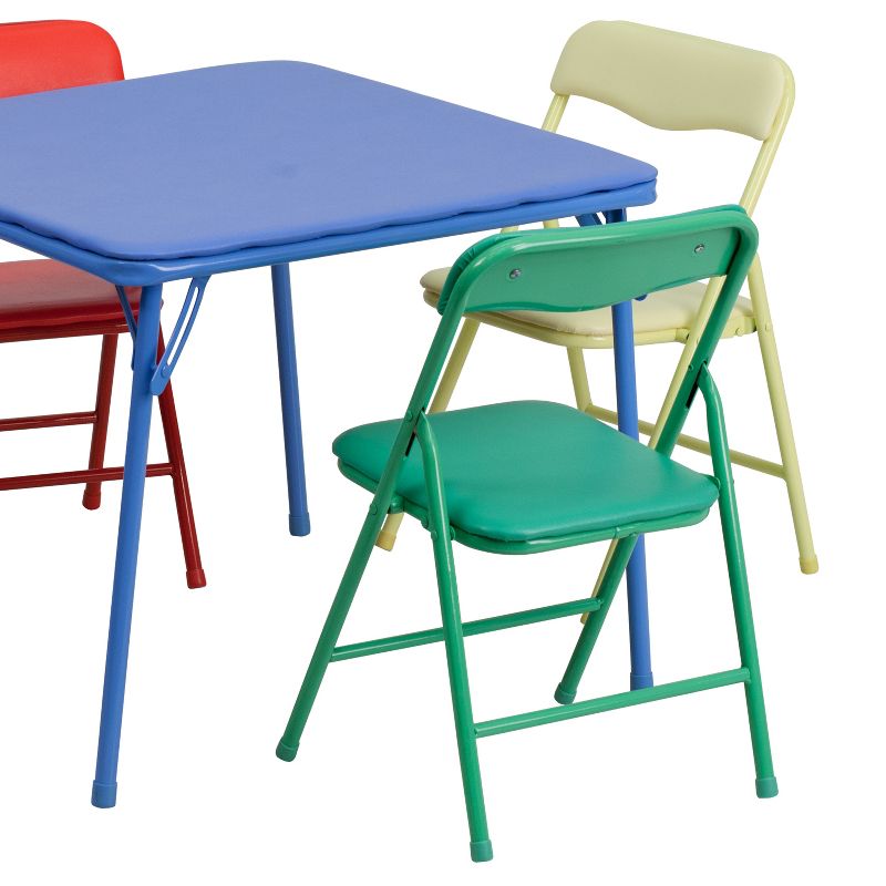 Flash Furniture Kids Colorful 5 Piece Folding Table and Chair Set, 5 of 7