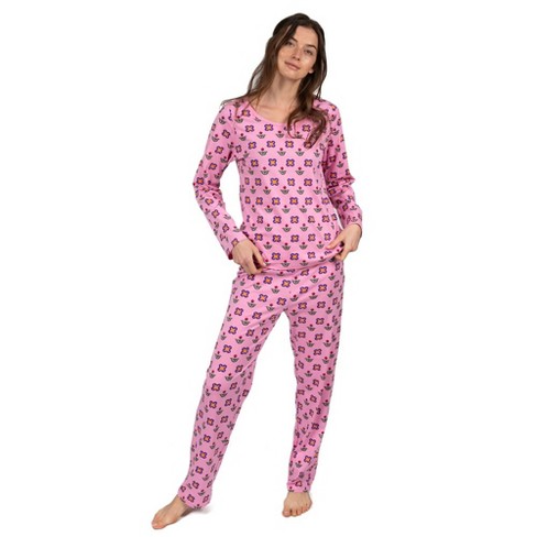 Leveret Womens Two Piece Cotton Loose Fit Pajamas Flower Pot Xs