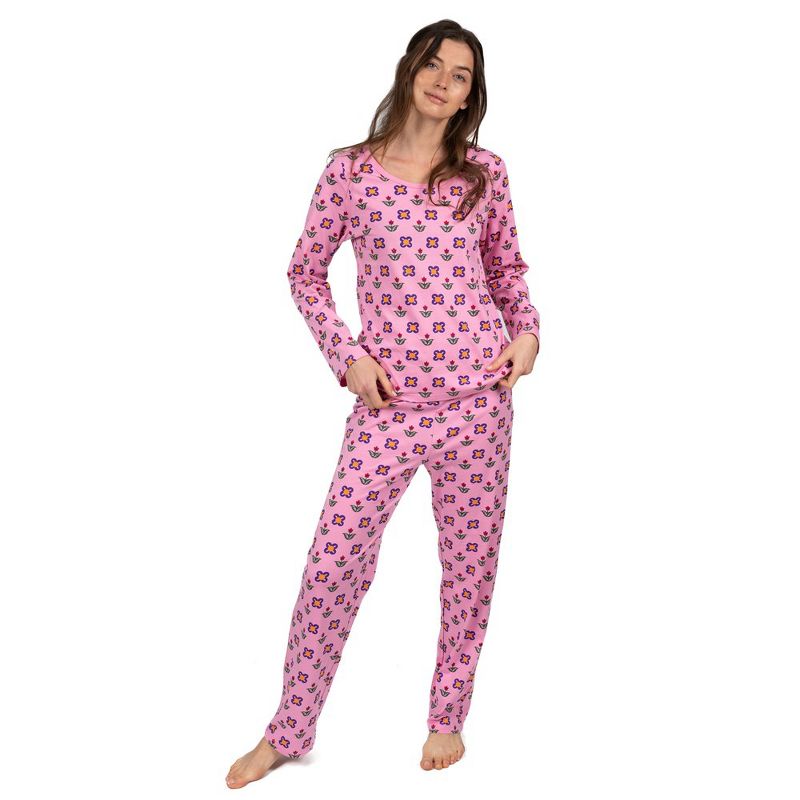 Leveret Womens Two Piece Cotton Comfortable Fit Pajamas, 1 of 3