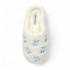 Aéropostale Women’s Fuzzy “Cherry-Bow” Mule Slippers – Ivory Slip-On House Shoes with Sky-Blue Cherry-Tie Embroidery & Non-Slip Outsole - 2 of 4