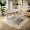 FurnitureR Dining Table Set for 4, 3 Piece Dining Set with Metal Frame & MDF Board, 43.3 Inch Kitchen Dinette for Kitchen, Dining Room, Oak - 3 of 4