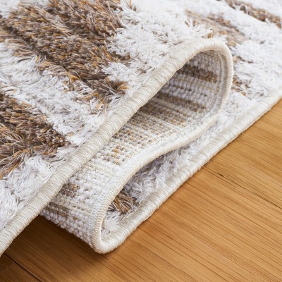 Taupe and Ivory 8' x 10' Flat Woven Synthetic Area Rug