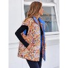 Imily Bela Womens Floral Quilted Puffer Coat Winter Warm Oversized Vest Cap Sleeve - 2 of 4