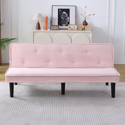 NicBex Convertible Folding Tufted Loveseat Sofa with Adjustable Backrest,Corduroy Armless Recliner Sofa Chair for Living Room,Bedroom