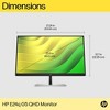 HP E24Q G5 QHD 23.8 Inch Desktop Monitor 75Hz 5ms Height Adjust Tilt Swivel Pivot Eye Ease Anti-glare, Black 6N4F1AA - 2 of 4