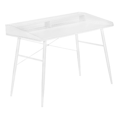 Monarch Specialties Computer Desk Home Office Laptop Storage Shelves 48InchL Work Metal Laminate White Contemporary Modern