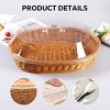 Aoibox Rattan Bread Baskets Set with Acrylic Lids, Stainless Steel Tongs & Lace Doilies for Bread, Fruit & Food Display - 2 Pack - 4 of 4