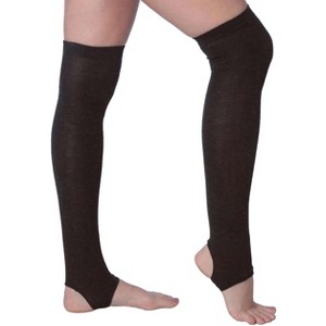 Tipi Toe Women's Stirrup Socks - Knee High Brown Color Pattern - Stretchable Women's Stockings Workout socks - 1 of 1