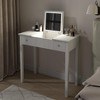 Gulches White Multifunctional Vanity/Office Desk - LED 3-Level Light, Flip-Top Mirror, 2 Drawers, 3 Organizers, Compact for Home - 4 of 4
