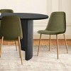 Modern 7-Piece Dining Set for 6,Black Wood Oval Dining Table with Linen Dining Chairs with Metal Legs for Dining Room,Kitchen Furniture-Tanpinhause - 4 of 4