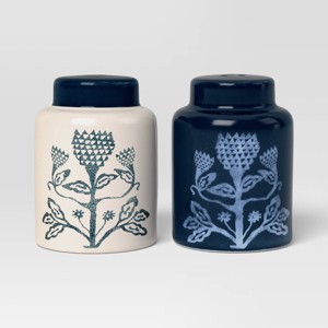 Stoneware Salt and Pepper Shaker Blue - Threshold™ - 1 of 3