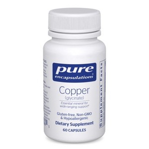 Pure Encapsulations Copper Glycinate 60's - 2 mg Copper - Supports Red Blood Cell Formation* - Aids Energy Metabolism - Non-GMO & Vegan - 60 Capsules - 1 of 4