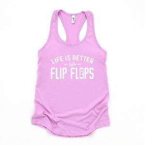 Simply Sage Market Women's Life Is Better In Flip Flops Graphic Racerback Tank - 1 of 2