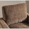Karl Home Modern Comfy Upholstered Armchair with Back Pillow, 360 Degree Square Swivel Barrel Accent Chair for Living Room brown - 2 of 4