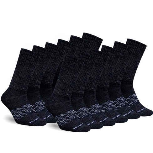 Men's Moisture Control Athletic Crew Socks 12 Pack - Mio Marino - Black,  9-11