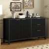 Okak  Wooden Sideboard Buffet, Storage Cabinet with Embossed Curved Doors, Console Table for Kitchen Living Room Study - 2 of 4