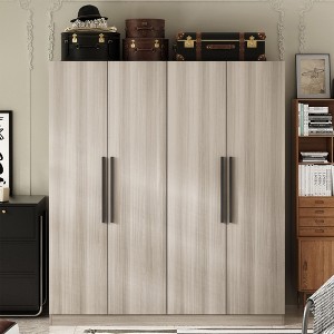 Famapy Modern 4-Doors Armoire Bedroom Storage Wardrobe - 1 of 4