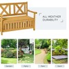 MOEPISY Patio Wooden Bench With Storage Box, Large Entryway Deck Box W/ Unique X-Shape Back - 3 of 4
