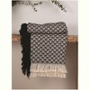 Manual Woodworks and Weavers Bold Black Cotton Throw Blanket with Scalloped Edges - 3 of 3